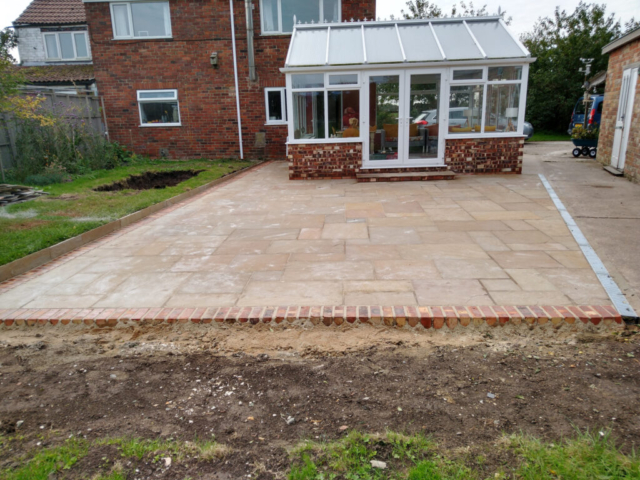 Completed with brick edging