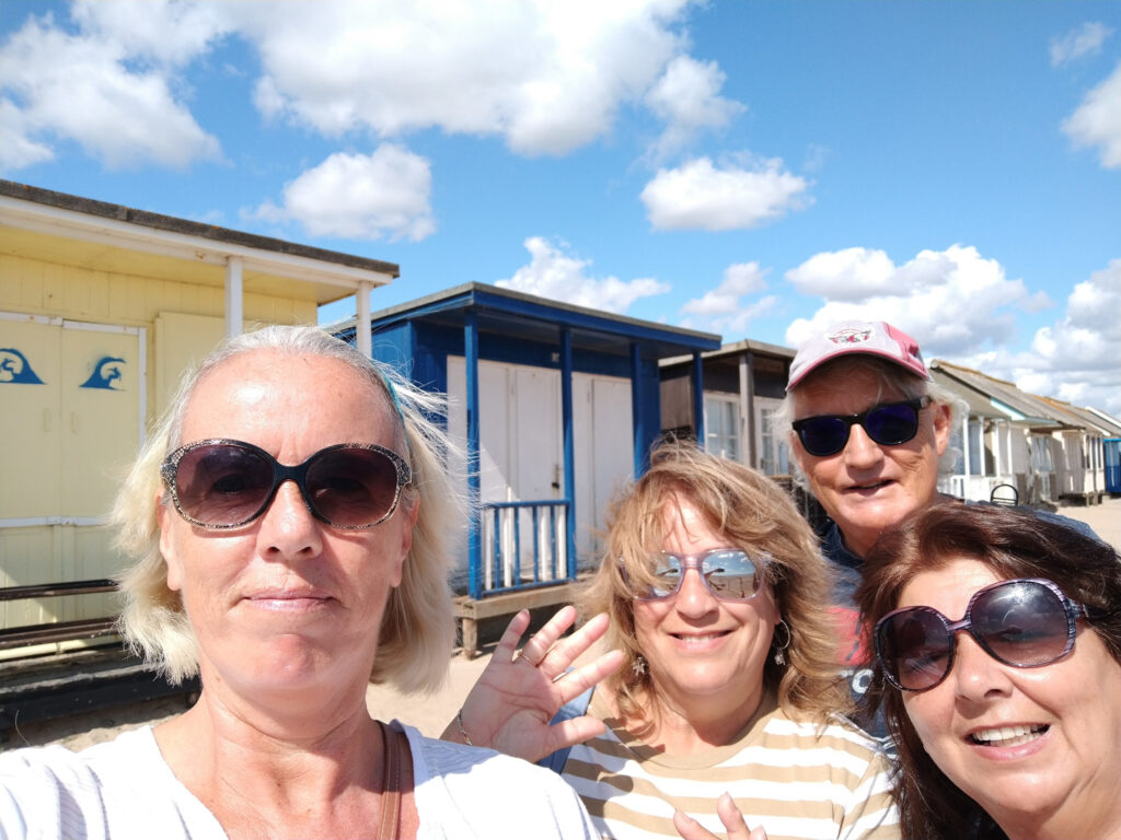 Beach hut selfie