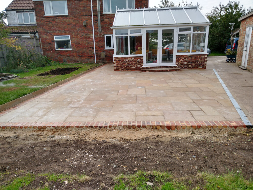 Completed with brick edging
