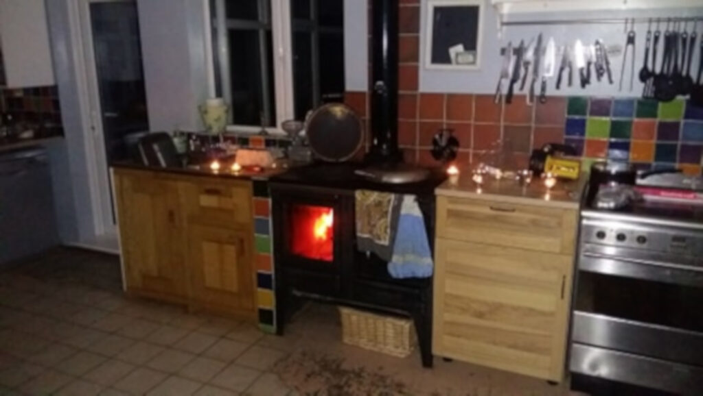 Stove and candlelight