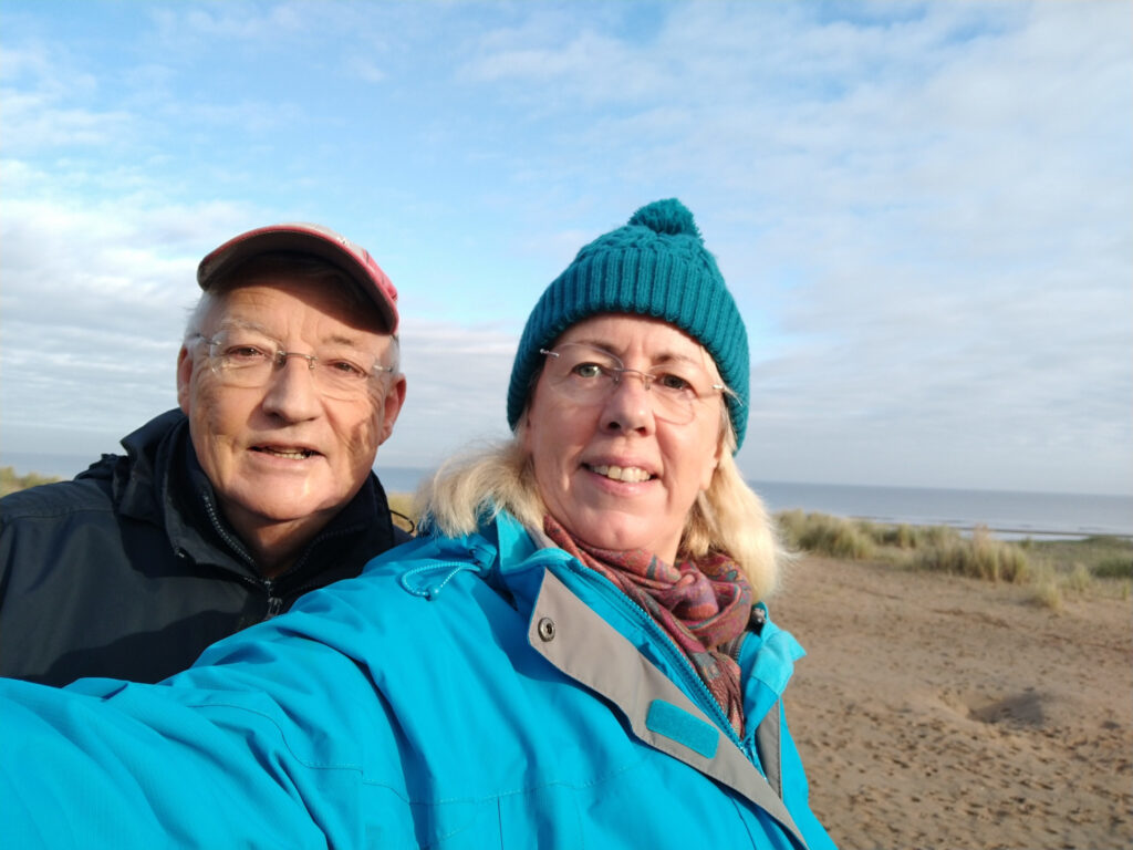 Wrapped up warm for a strol on the dunes