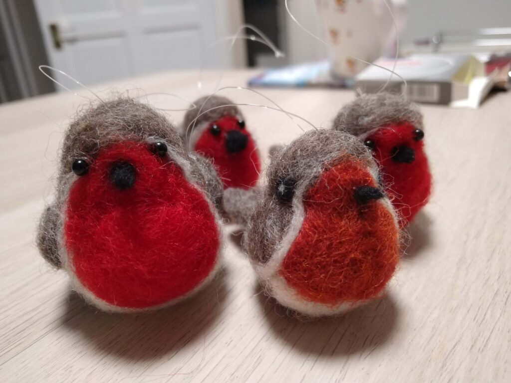 Flock of robins
