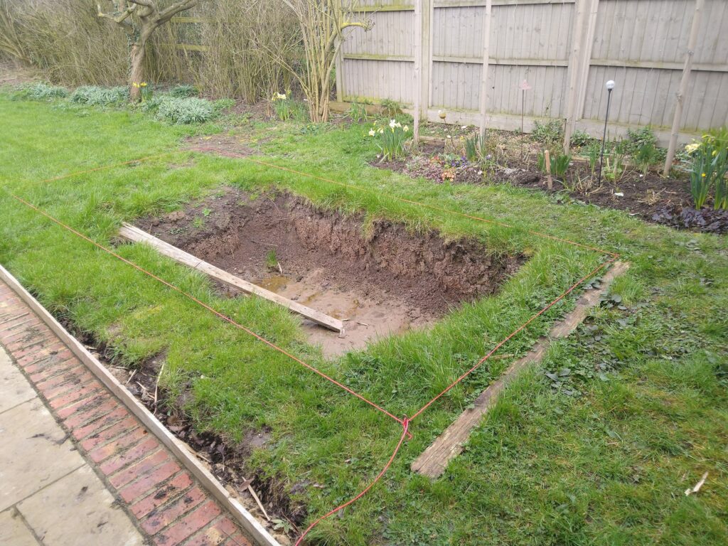 Marking out the pond