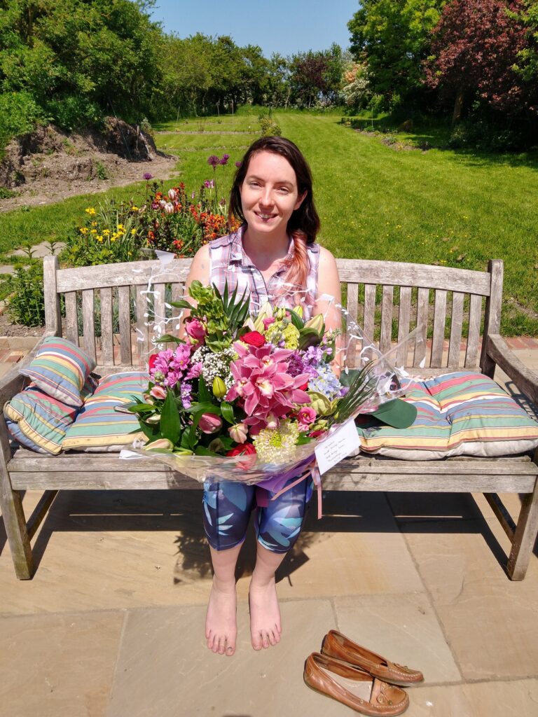 Helen and flowers