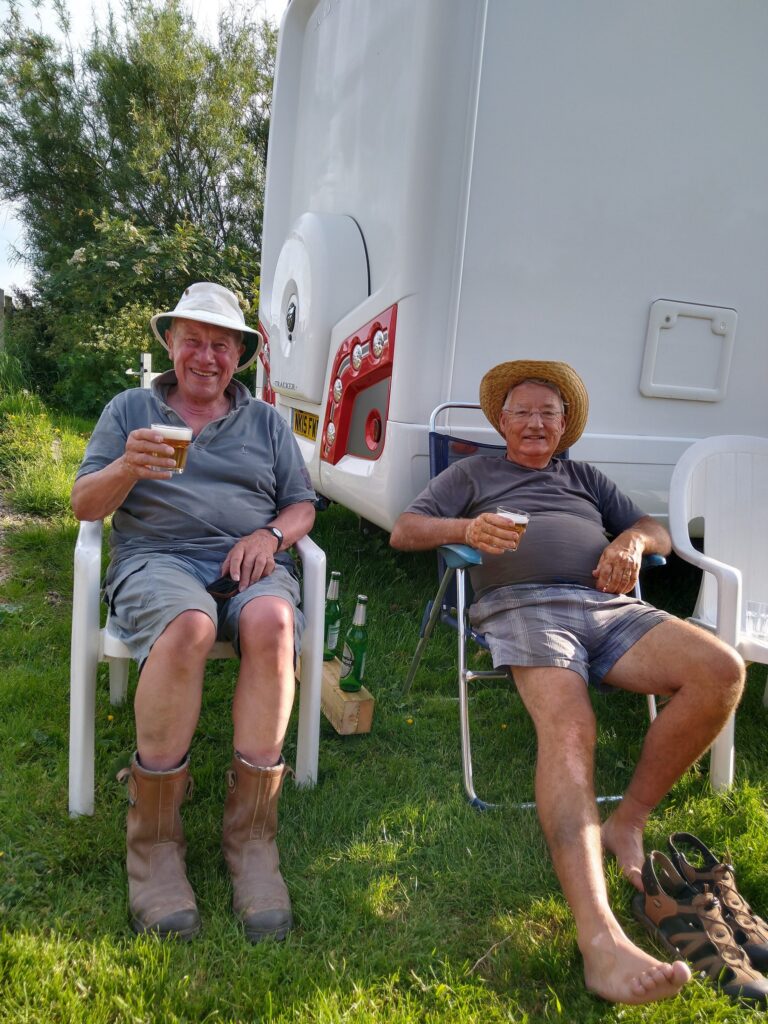 Workers relaxing